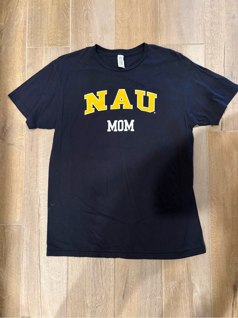 NAU Mom Navy T-Shirt with Yellow Lettering